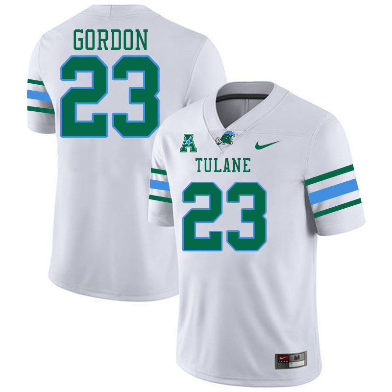 #23 Javin Gordon Tulane Green Wave Jersey College Football Uniforms,Apparels Stitched-White